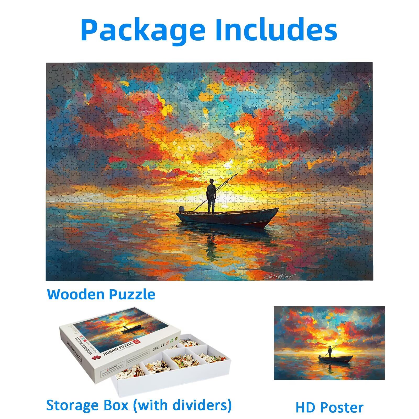Puzzle 2000 Piezas, Puzzle Paisaje con Caja para Adultos, DIY Atardecer Rompecabezas Madera para Adultos, 2000 Piezas Rompecabezas Desafiante, para Decoracion Hogar, Regalo Mujer, Regalo Hombre, -2570