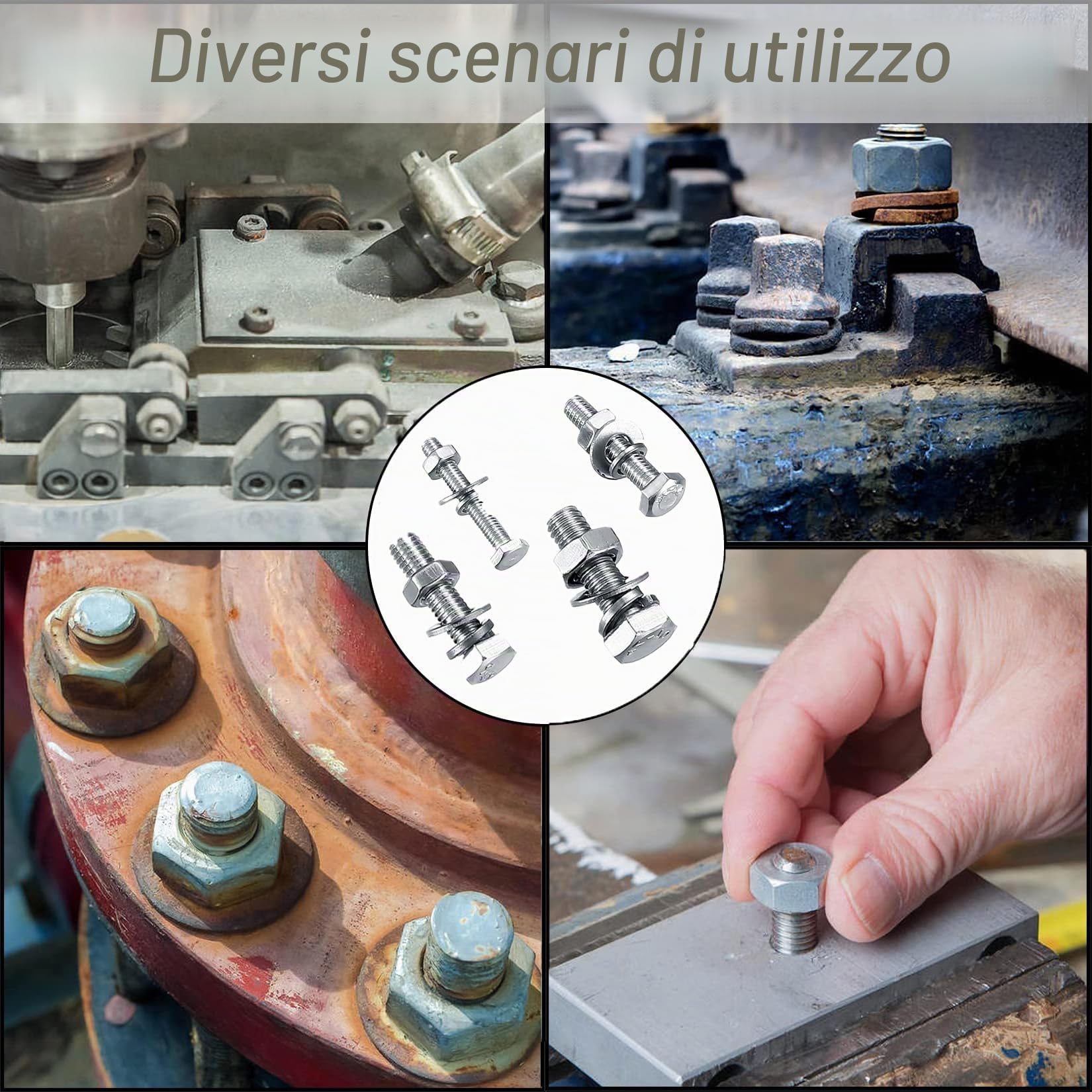 Set di 520 viti e dadi esagonali M3/M4/M5/M6, assortimento di viti con dadi, set di dadi esagonali in acciaio inox, para reparaciones