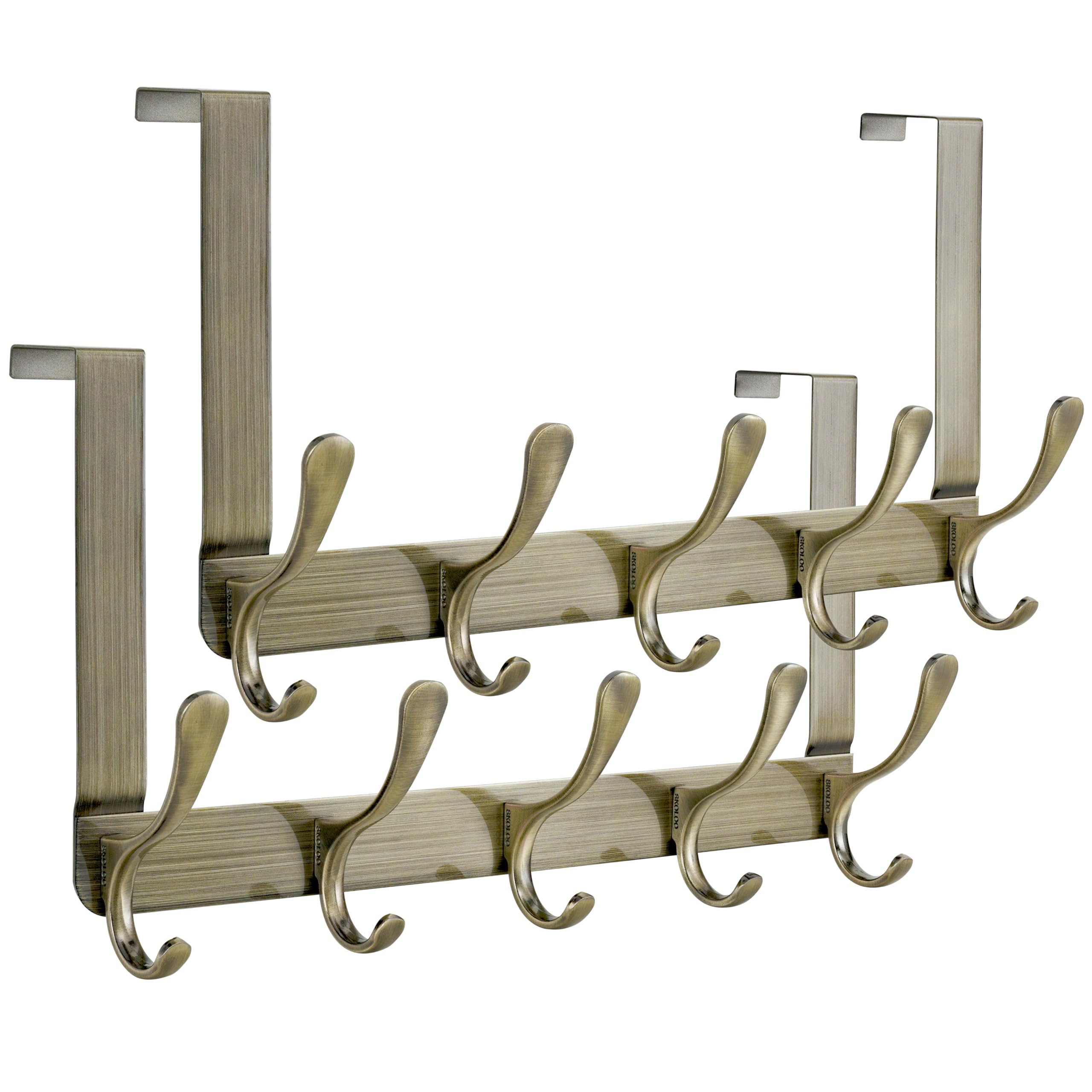 Skoloo Bronze Over The Door Hook, Coat Hooks For Hanging Clothes, Towels, Coats, Hats, Over The Door Towel Hook - Pack Of, Assembly Required Size 2