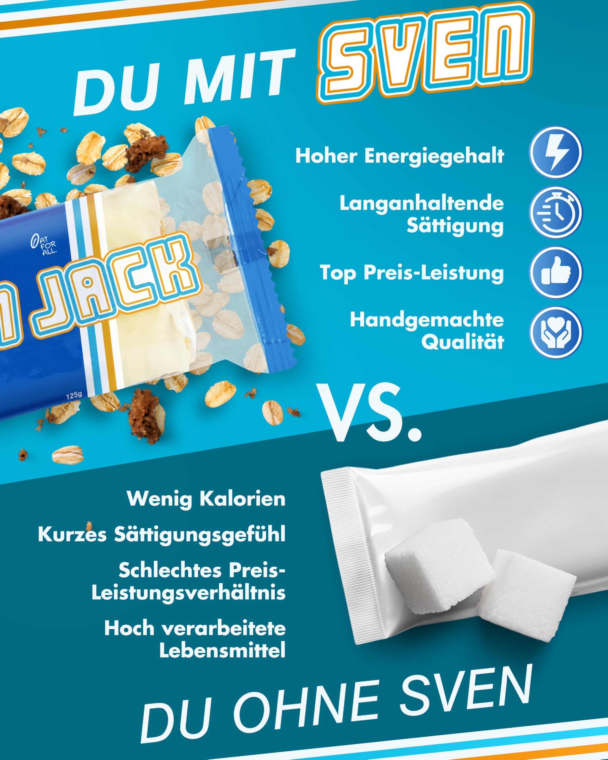 Sven Jack (Energy Cake) BEST OF Haferriegel Mix Box 24x 125g I Original Haferflocken Energieriegel I Vegane Haferriegel I Langkettige Kohlenhydrate & wenig Zucker I Fitness Riegel I Müsliriegel