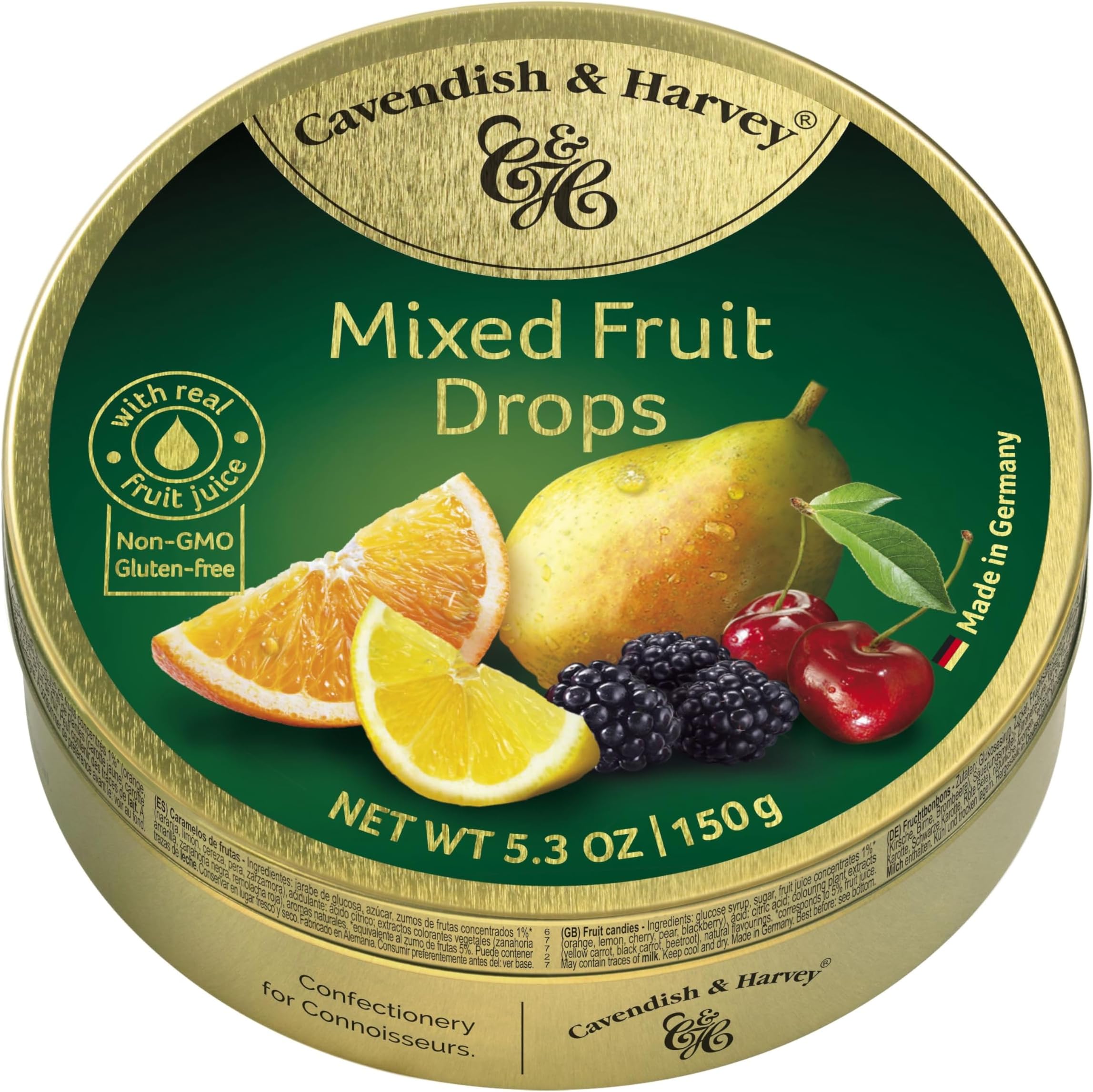 Mixed Fruit Hard Candy Drops | 5.3 Ounce Tin