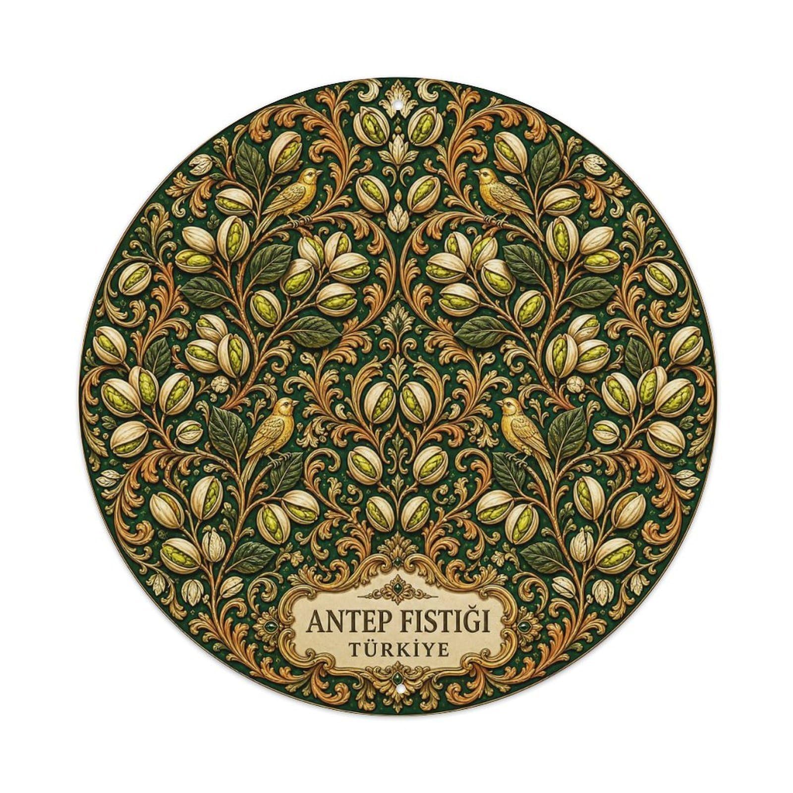 Emerald Green Turkish Pistachio Floral Arabesque Metal Tin Sign