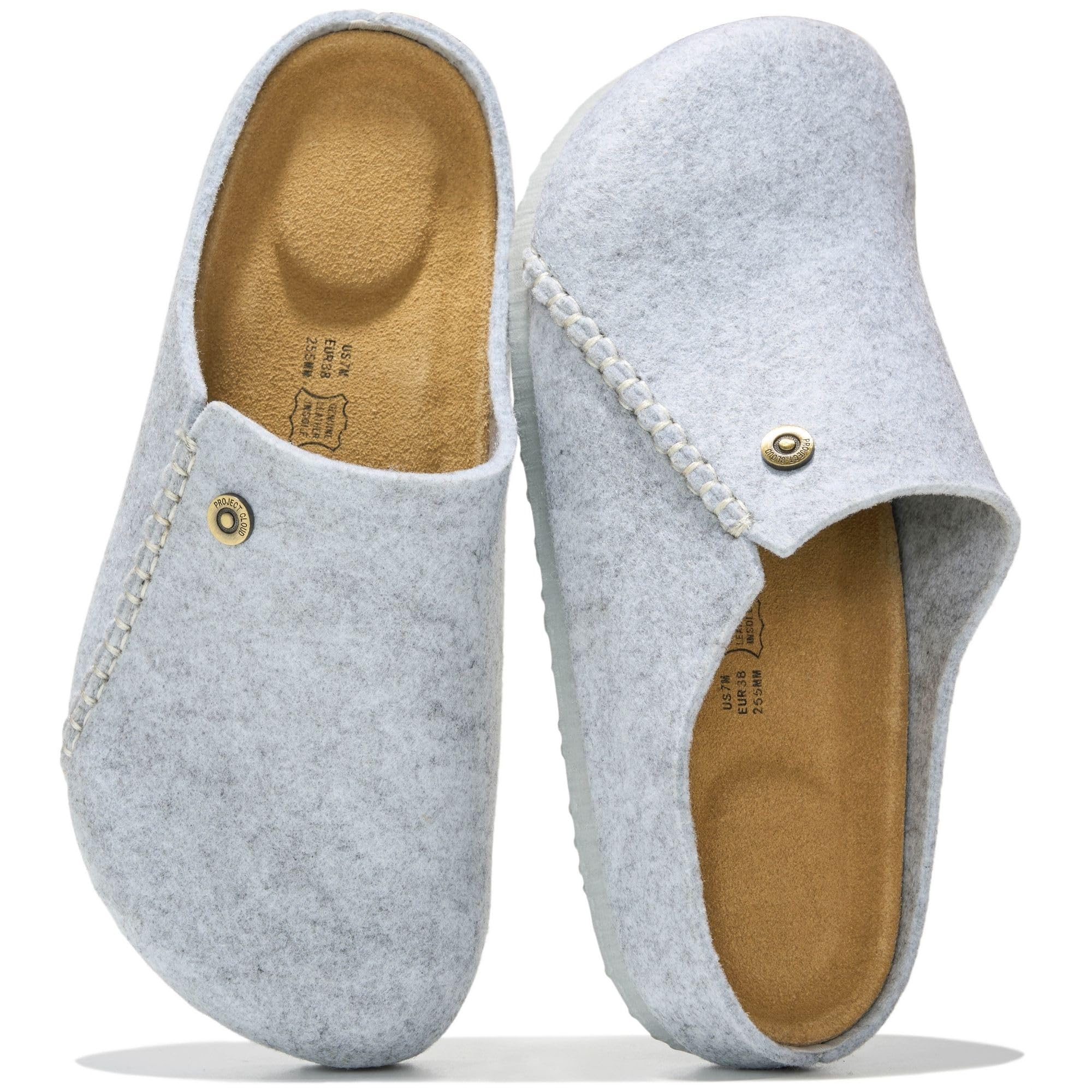 Project Cloud 100% Genuine Leather Clogs for Women Slip On Shoes for Women | Non-Slip Womens Mules w/ Memory Foam Insole - Womens Slides & Womens Clogs - Stylish Mules for Women
