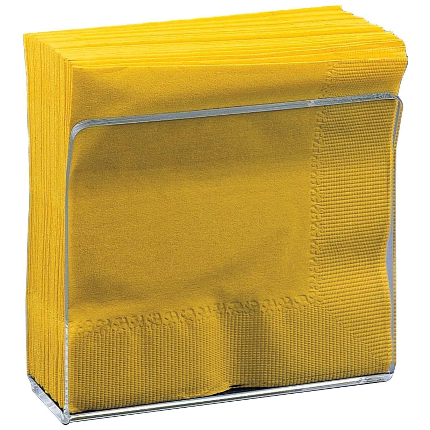 Deco-Mate Acrylic U Shape Napkin Stand Holder - Clear - Table Décor Guest Bathroom Restaurant Diner Tabletop Stand Counter Top Kitchen Bar Organizer Space Saver Value Cloth Paper Upright Set of 2