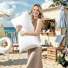 Canadian White Goose Down Pillow King Size 1050 Fill Power 80% Goose Down 20% Goose Feather Down Pillows With 600TC 100% Cotton Pillow Shell Ideal for Plush Comfort and Support 20"X36", Set of 2