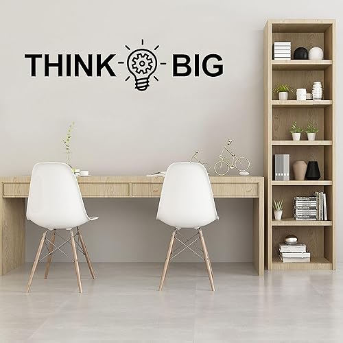 Miniatura 10 de Think Big Quote - Adhesivo de pared de vinilo para oficina y escuela, moderno, oficina, trabajo, decoración de sala de estudio, Y77 (grande, negro)