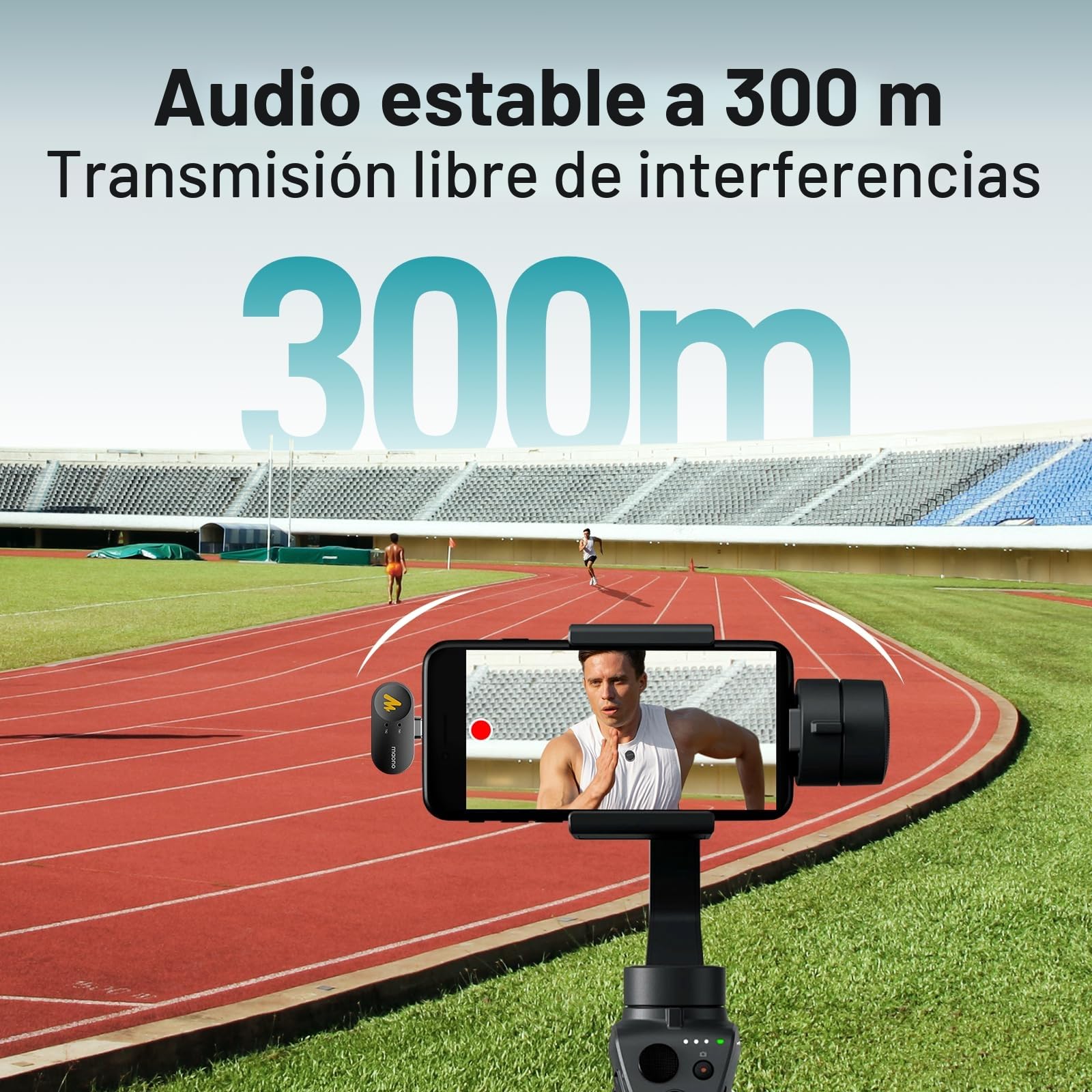 MAONO Wave T5 Microfono Inalambrico para Móvil (USB-C) - Microfono Lavalier 48kHz/24Bit, 30h de Batería, 300m de Alcance y Cancelación de Ruido. Ideal para Vlogs/Youtube/Streaming