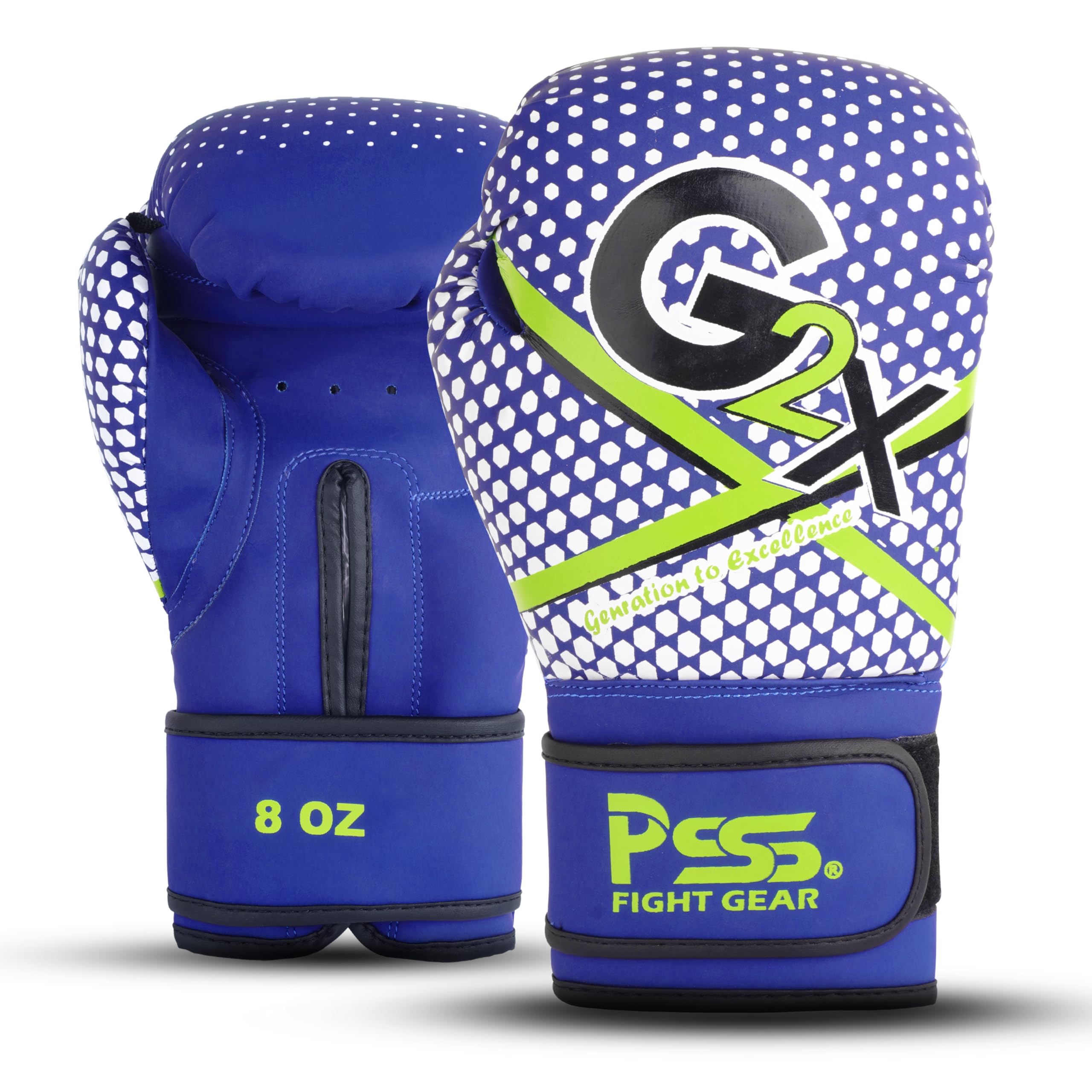 PSS Boxing Gloves for Kids/Youth Training Sparring, Kickboxing, Muay Thai, MMA, Heavy Punching Bag Mitts Focus Pads Workout Durable PU Leather, High-Density Foam Padding 4 6 8 10 Oz (Blue, 4 oz)