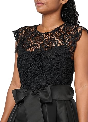 Shoshanna Women's Jet Floral Lace Mikado Cline Dress at