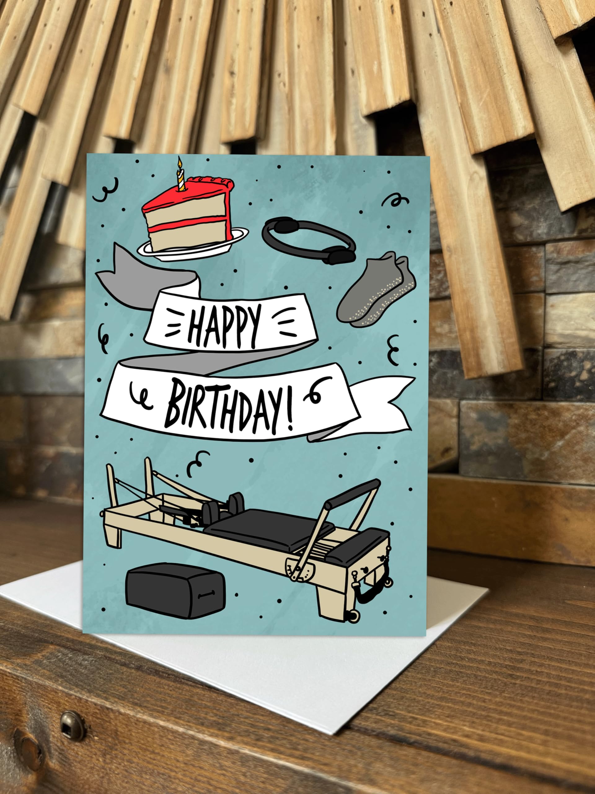 Pilates Birthday Card, Pilates Reformer Card, Pilates Gift, Gym Pilates Yoga Fitness | Pilates Inspiration and Poses