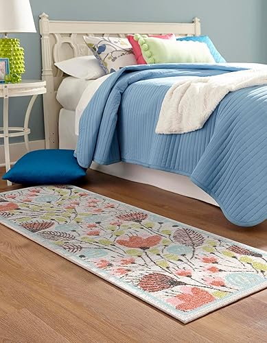 Miniatura 4 de Unique Loom Whimsy Collection - Alfombra de área (2 pies 2 pulgadas x 6 pies 0 pulgadas, marfilnegro)