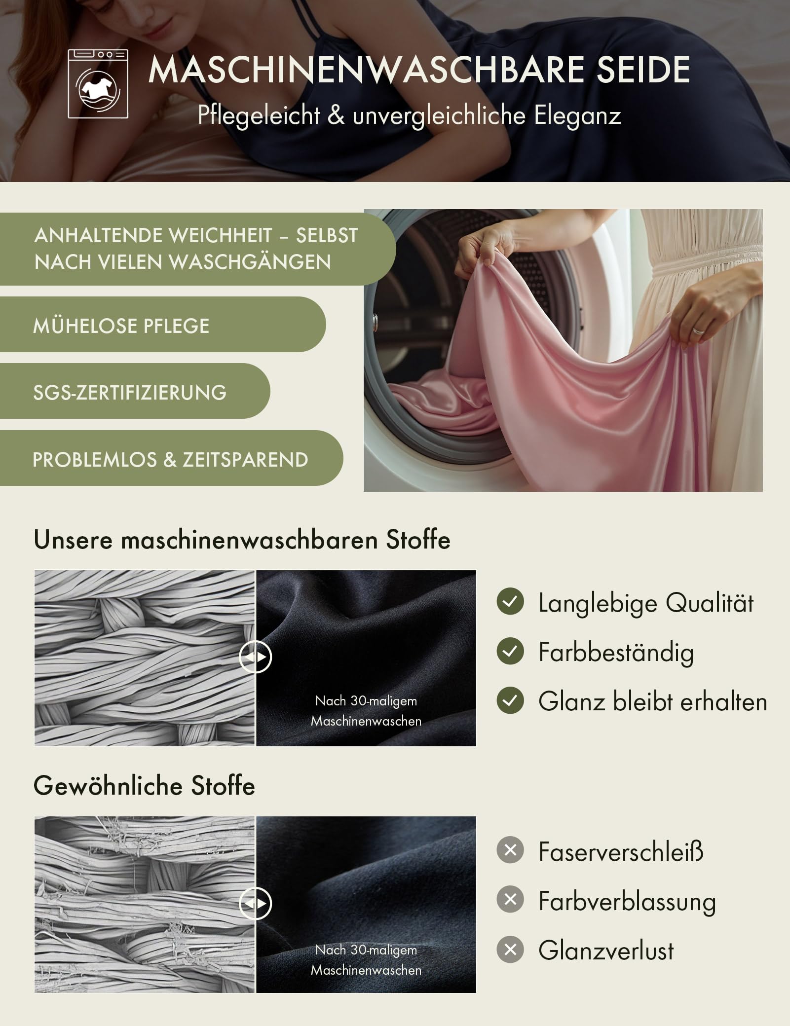 LilySilk Damen Bezaubernd Seide Nachthemd Hauskleid Nachtkleid Nachtwäsche Mini Kurzd 19 MM Silk Sleepwear Unterkleid Frau Rosa Schwarz Rot Negligee unterwäsche Verpackung MEHRWEG