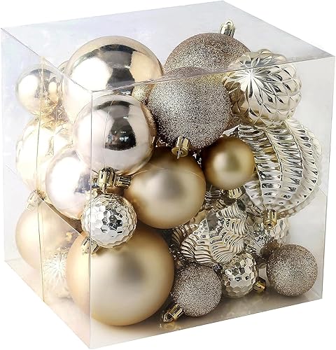 Adornos de bolas de Navidad, 36 piezas inastillables con lazo para colgar, para árbol de Navidad, boda, vacaciones, fiesta, decoración del hogar, 6 Adornos de bolas de Navidad, 36 piezas inastillables con lazo para colgar, para árbol de Navidad, boda, vacaciones, fiesta, decoración del hogar, 6