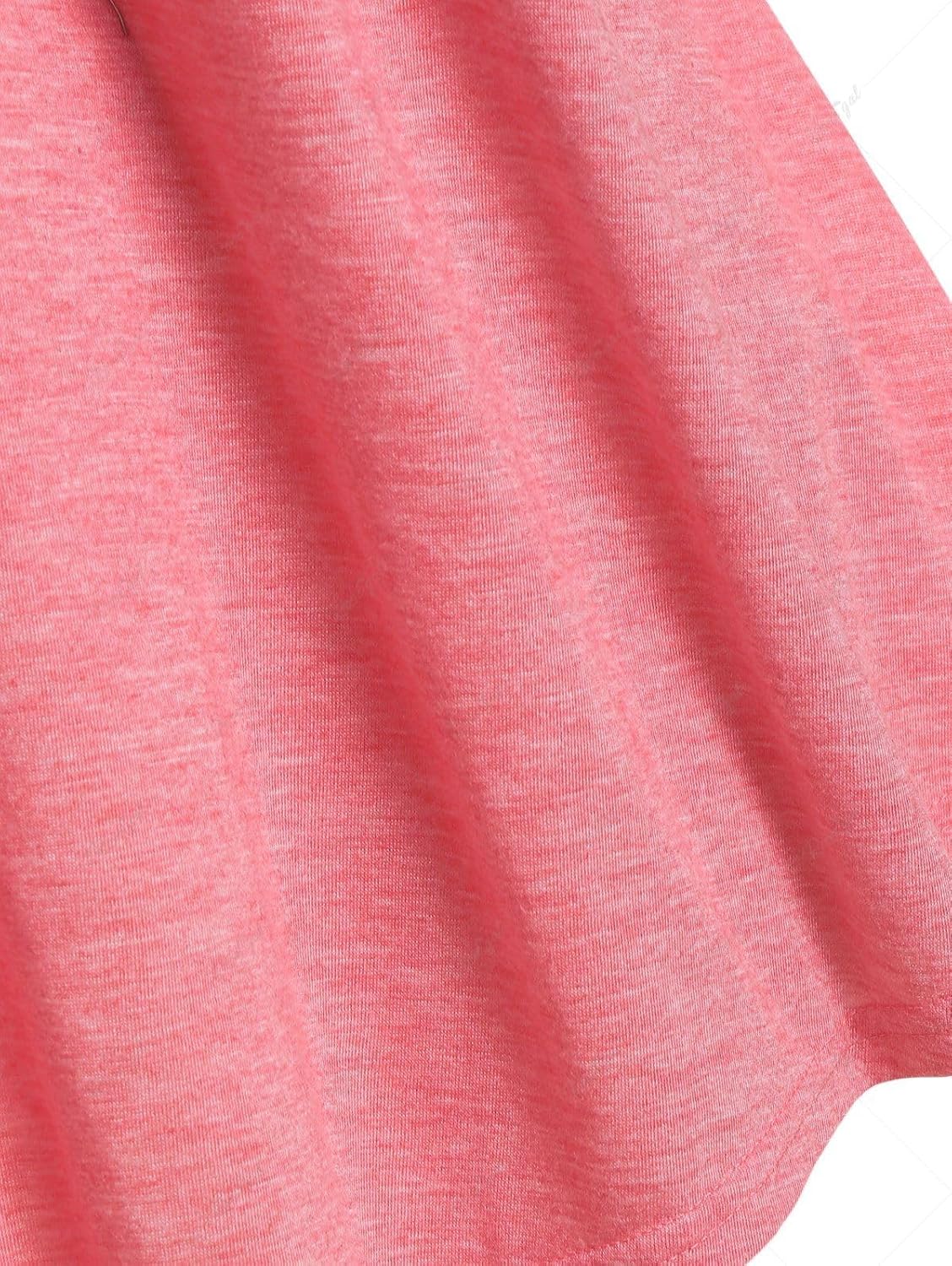 ROSE GAL Rosegal Women Plus Size Cold Shoulder Tee Lace-up Asymmetric Marled Short Sleeves Tee Open Shoulder Tunic Top - Image 5