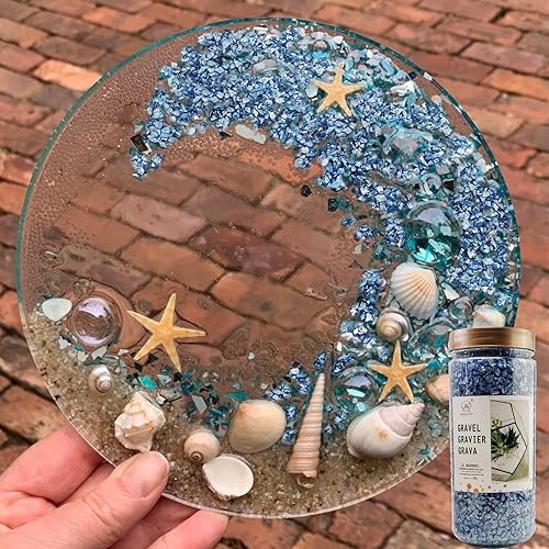 Miniatura 3 de HappyFiller 1.3 libras de vidrio triturado roto de 0.118-0.276 in, cubierta de suelo de grava para suculentas, mini piezas de piedra, relleno de