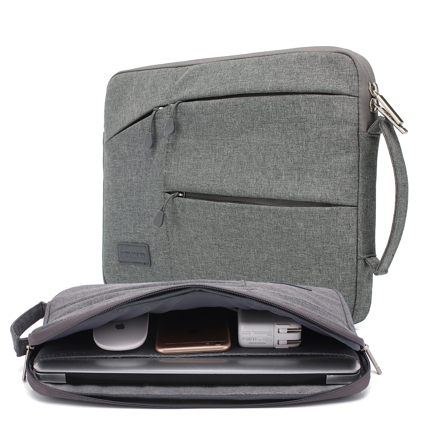 kayond Nylon Fabric 11.6 Inch Laptop Sleeve- Gray