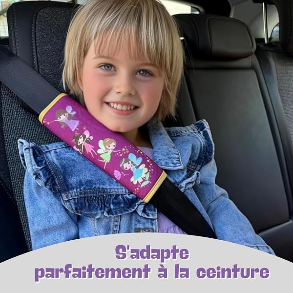HECKBO 2x protège-ceintures fee voiture, ceinture de sécurité, protection épaule, coussin pour épaule, épaulière, siège enfant, siège auto, siège vélo enfants garçons - 5