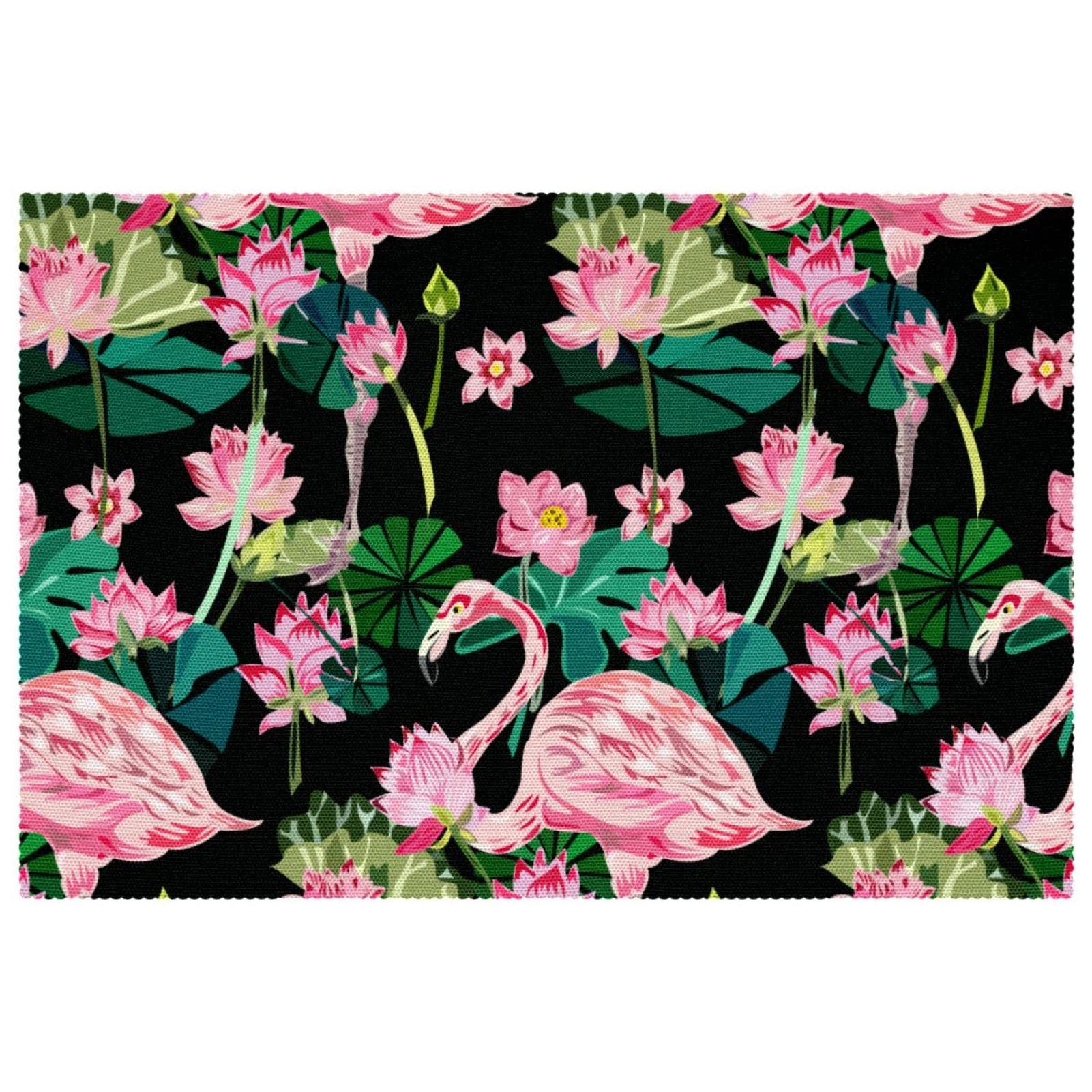 Set de table motif feuilles de lotus lot de 4 pour une décoration de cuisine printanière