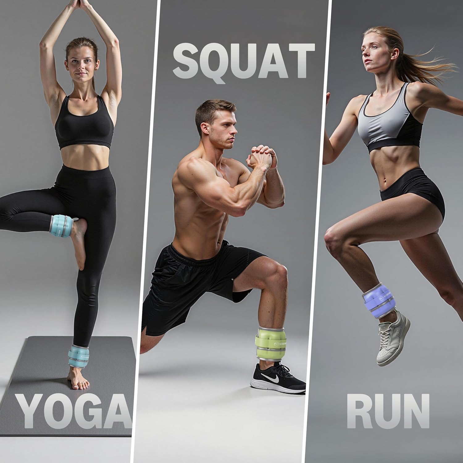 PROIRON Adjustable Ankle Weights, Leg Weights for Men, Ankle Weights 5lb Set of 2, Durable PU Leather, Ankle and Wrist Weights, 1-5 lbs Adjustable Per Ankle