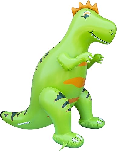 SWIMLINE Humongous - Aspersor de dinosaurio para patio trasero para diversión y aventura al aire libre, juego de anclaje incluido, conexión de