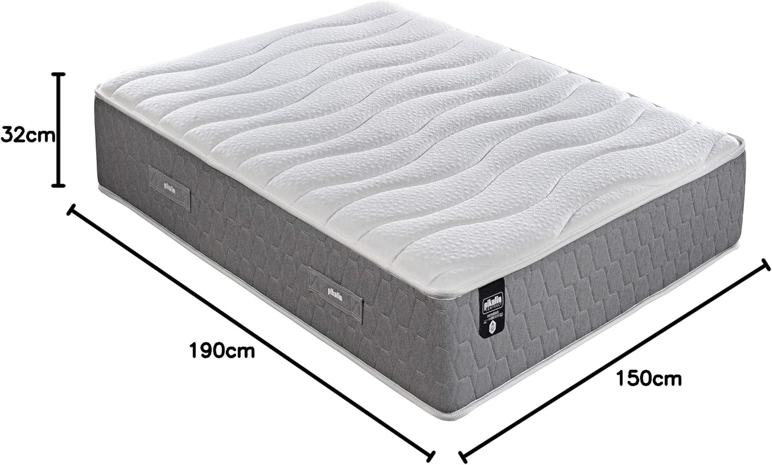PIKOLIN Regina Memory Foam Mattress, 32cm Deep, Medium Firm, Hotel Luxury, Orthopaedic Support (150 x 190 cm) image 2