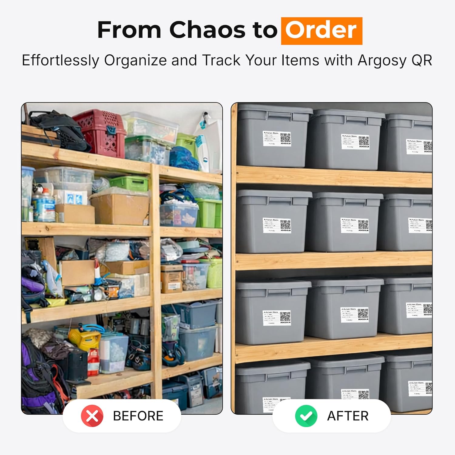 Weatherproof Smart Labels for Storage Bins – 40 Pack 3x5 Inch – USA-Made Dual-Function QR Code & Write-On Labels for Bins, Moving Boxes, Totes & Inventory Organization