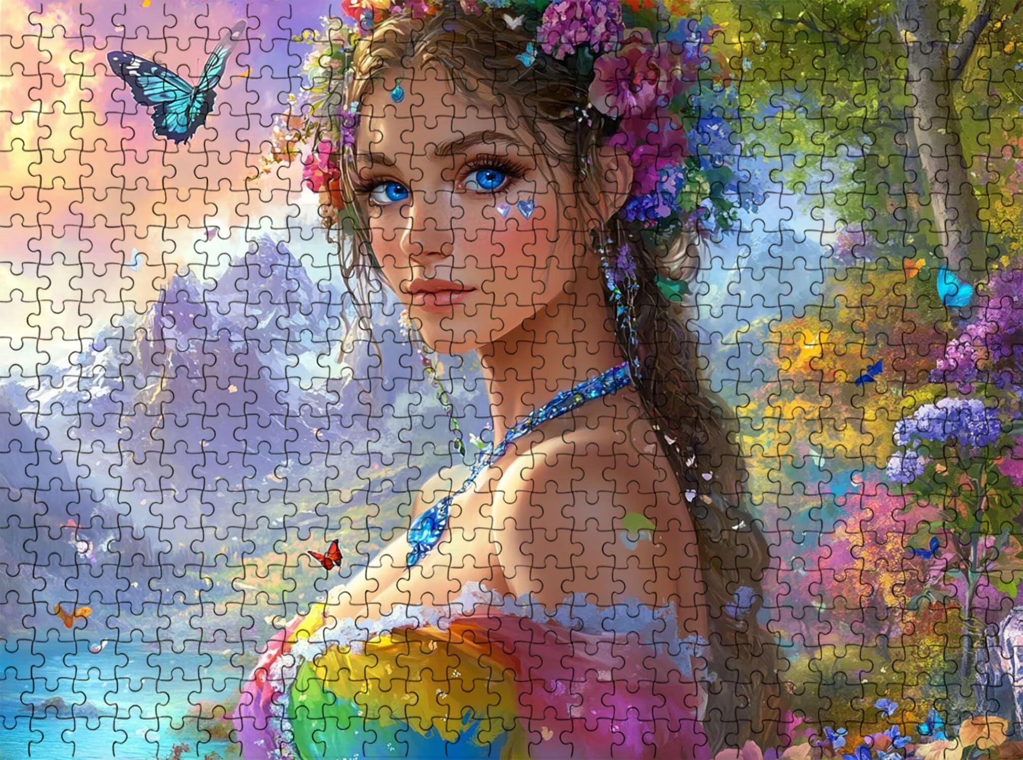 Cartoon Beauty-3 Puzzle 1000 Pieces, Drewniany Rodzinny Gra Planszowa - Puzzle dla Dorosłych Dla Całej Rodziny, DIY Edukacyjne Puzzle I Antystresowe - Prezent dla Kobiet, 75 x 50 cm F0-755