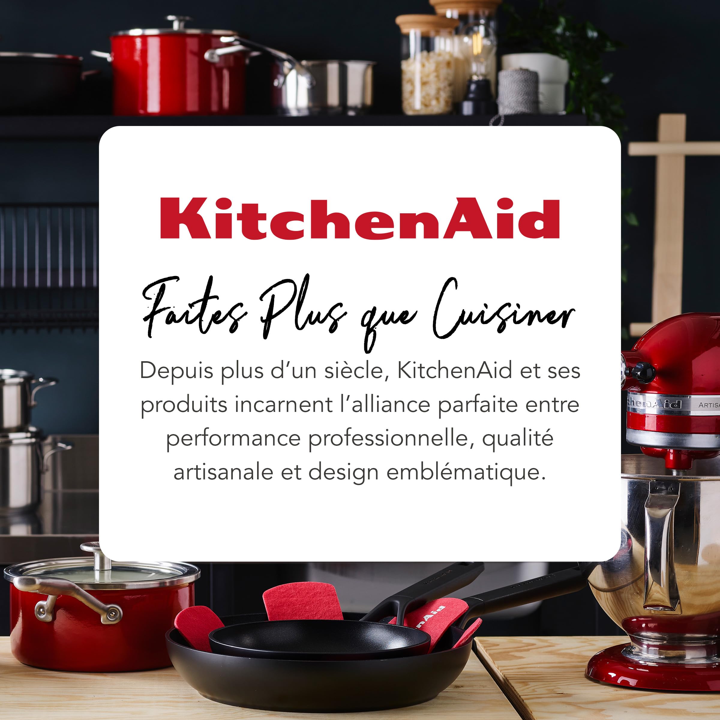 KitchenAid Poêle à Frire 30 cm - Aluminium Forgé Anodisé Dur, Revêtement Céramique Antiadhésif Sans PFAS, Compatible Induction, Four et Lave-Vaisselle, Noir