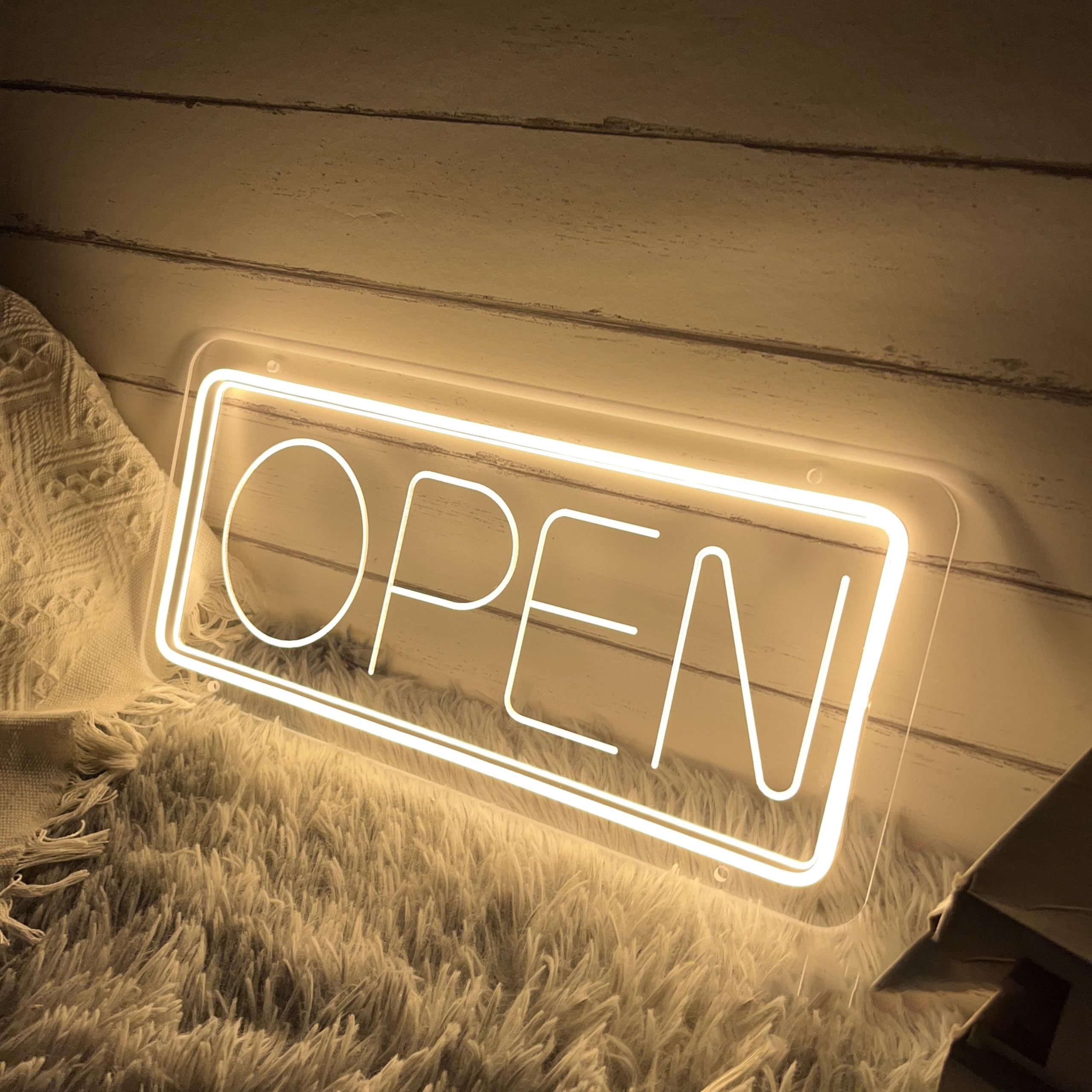 USB 3D Custom Engraved Open Welcome LED Neon Sign Custom Business Bar Night Light Home Wall Decor Shop Restaurant Decoration Personalized Sign