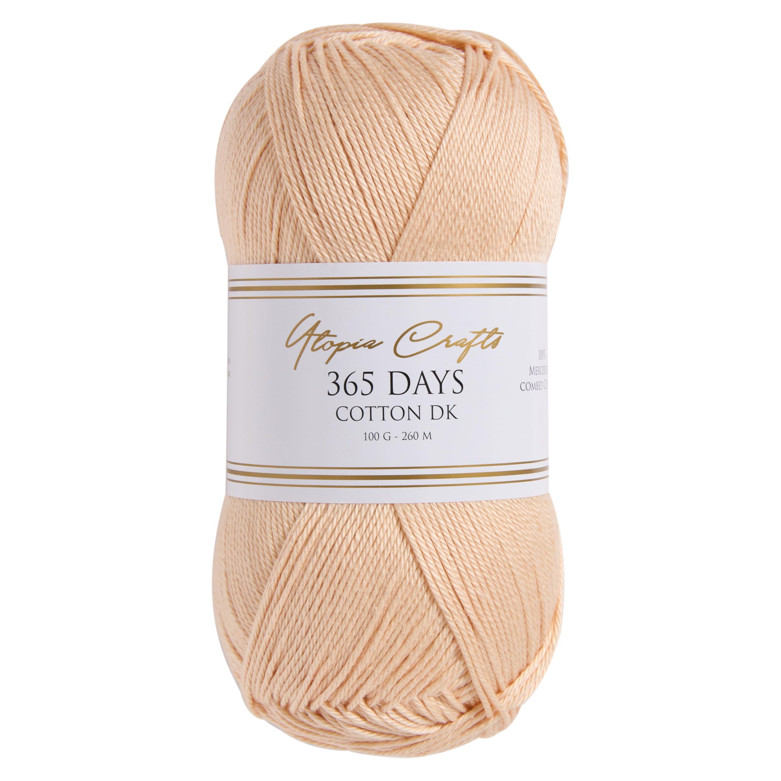 Utopia Crafts 365 Days Mercerised Combed Cotton DK Yarn for Knitting & Crochet 100g (Soft Peach) — image 1