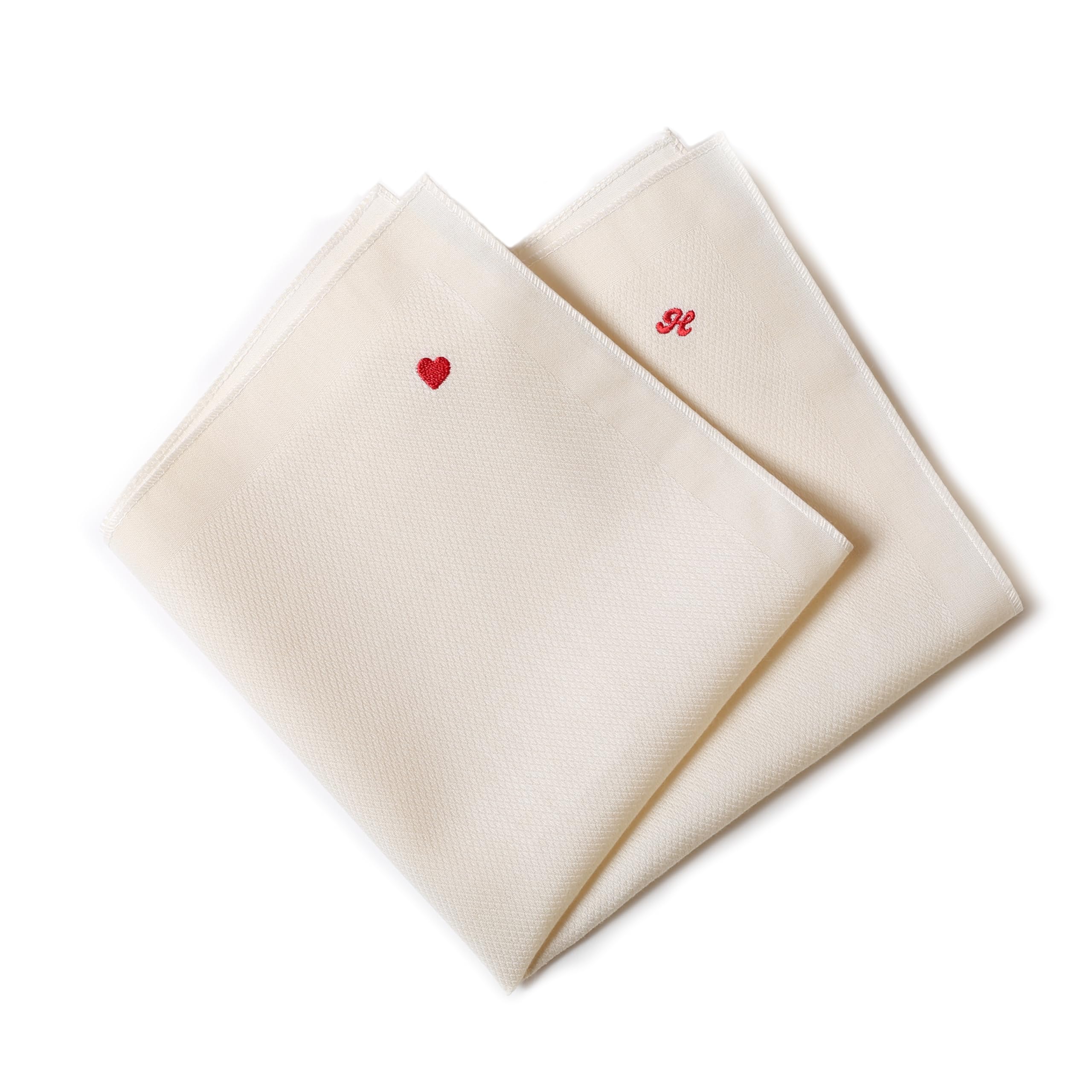 The Hanky That Plants a Tree, Organic Cotton Handkerchief, Embroidered Heart Emoji, Special Korean Handkerchief Dobby Weave, Made in Korea