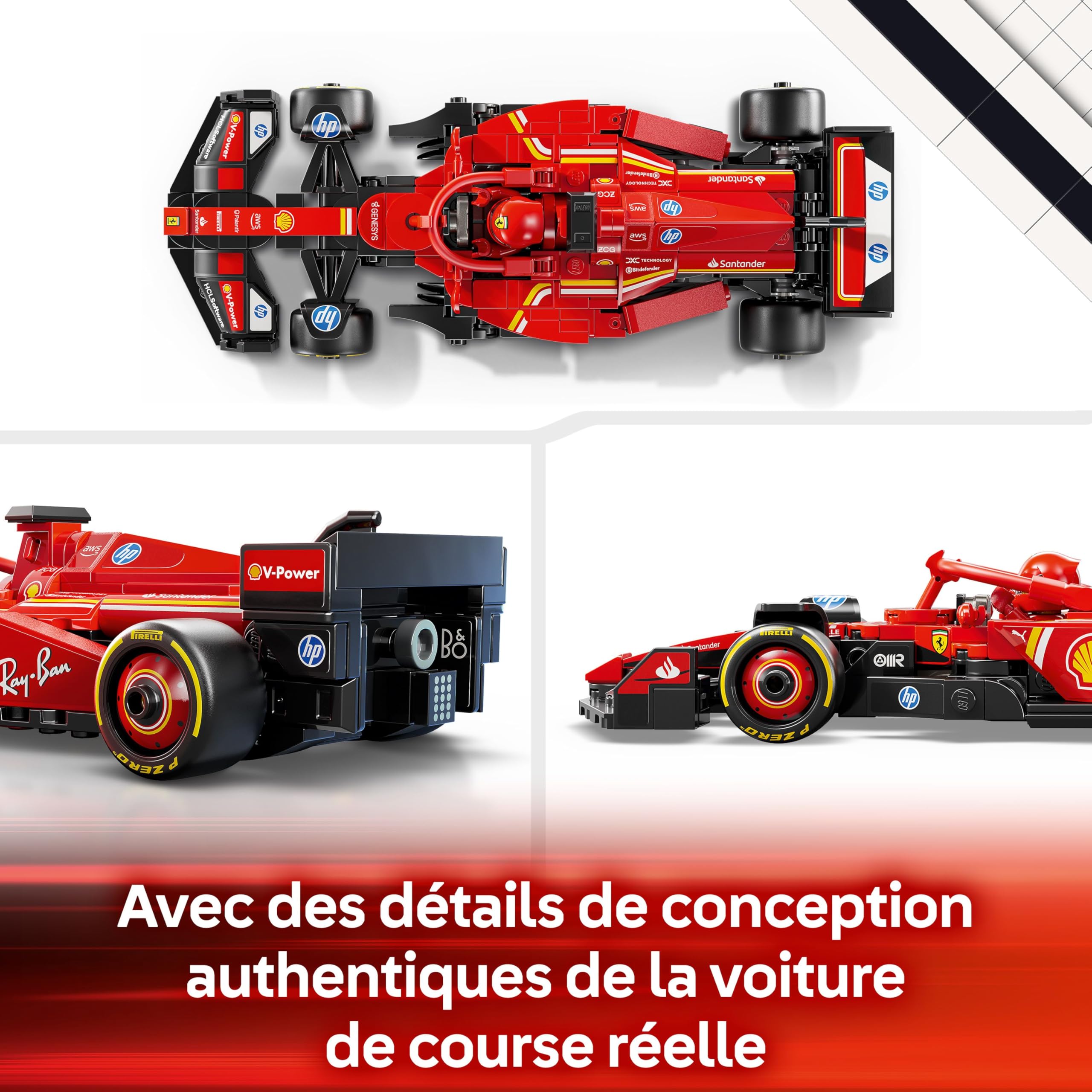 LEGO Speed Champions Voiture F1 Ferrari SF-24 - Jeu de Construction avec Véhicule de Course - Inclut Minifigurine Collector de Pilote de Formule 1 - Idée de Cadeau pour la Fête des Pères 77242