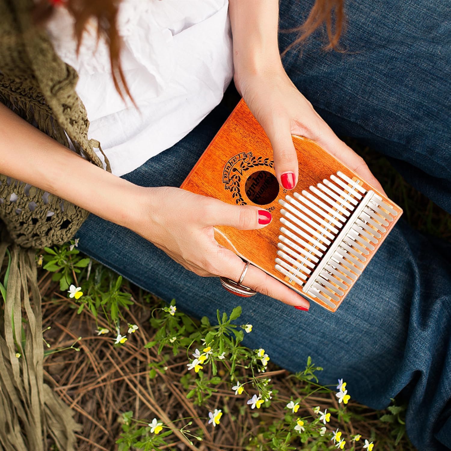Kalimba 17 Teclas Pulgar Piano - Piano de Dedo Mbira Sanza Instrumento Musical Profesional con Instrucción de Estudio Martillo de Afinación Regalo Para Niños Adultos