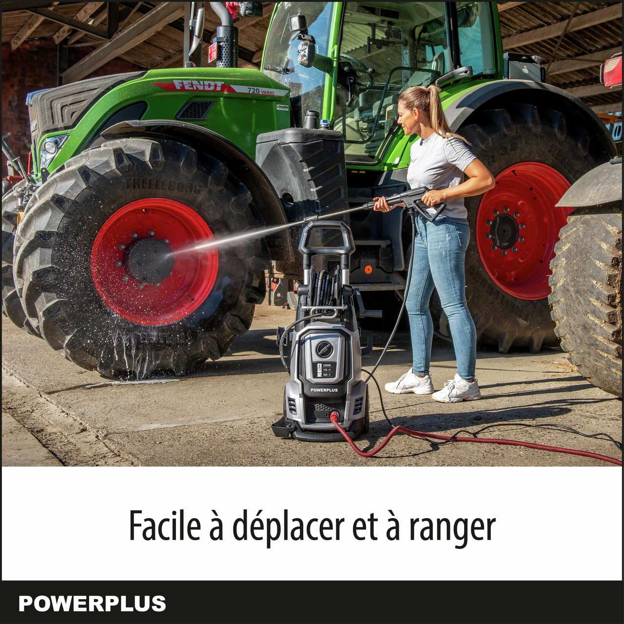 Powerplus Hidrolimpiadora Eléctrica POWXG90421 - Limpiadora de Terrazas de 2200 W, 170 Bares y 50 °C - con Manguera de 8 m y Accesorios Incluidos