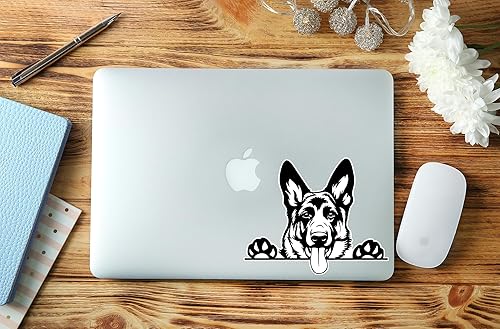 Miniatura 5 de Adhesivo de pastor alemán de 5 x 5 pulgadas, fuerte adhesivo impermeable, accesorios de pastor alemán, no se decolora, se utiliza para automóvil,