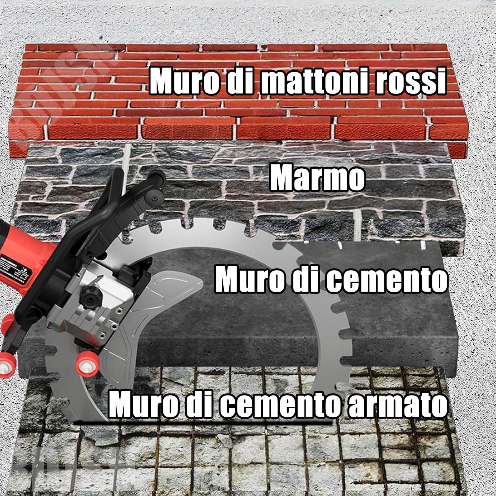 Sega Elettrica Per Calcestruzzo a Umido Da 9800 W, Profondità Di Taglio 300 Mm, Con Abbattimento Polveri Ad Acqua, Macchina Per Scanalature a Parete Per Marmo, Legno, Porcellana