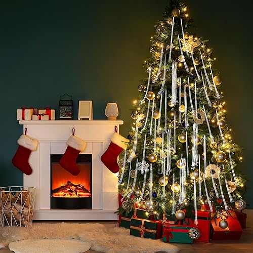 Miniatura 4 de Timgle 20000 hebras de oropel de carámbano para árbol de Navidad, flecos de papel de aluminio, guirnalda de carámbanos brillantes para decoración de