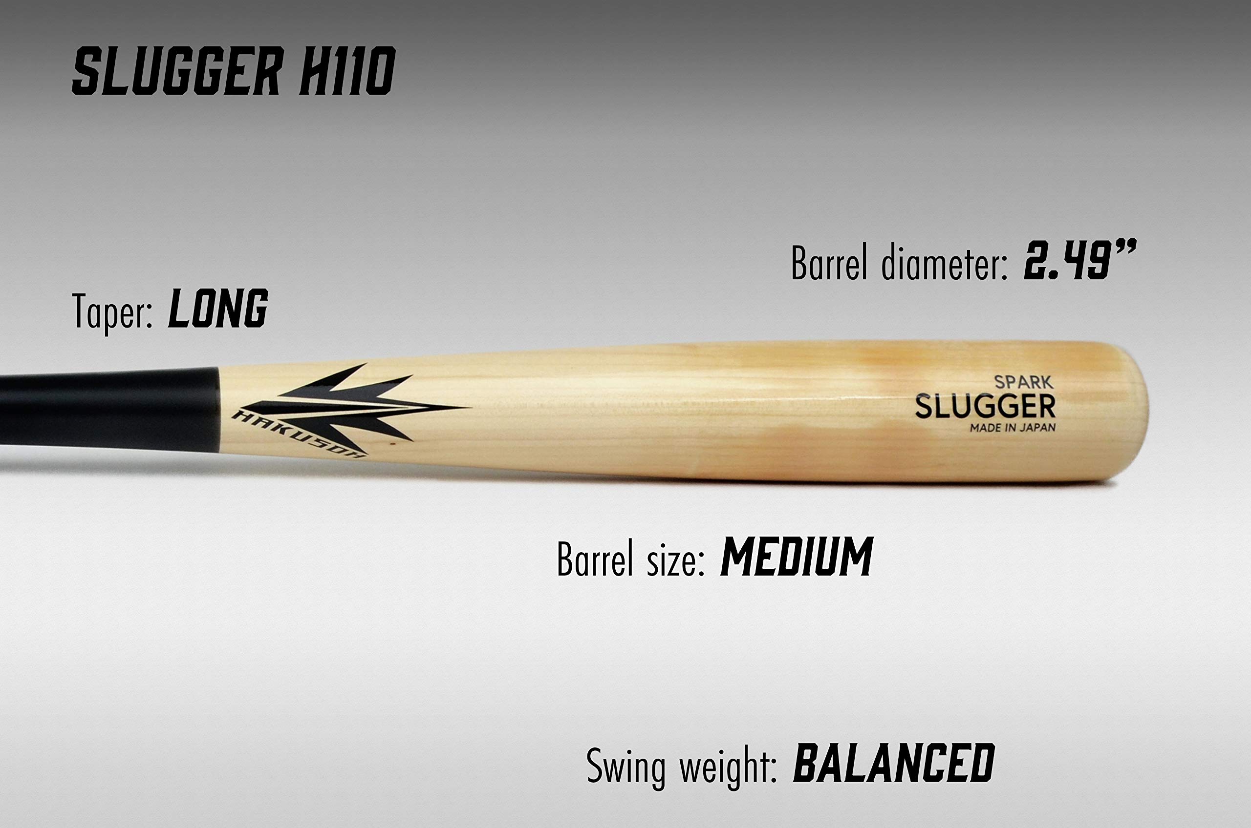 HAKUSOH Spark Slugger H110 Maple Wood Bat33 inch [Made in Japan