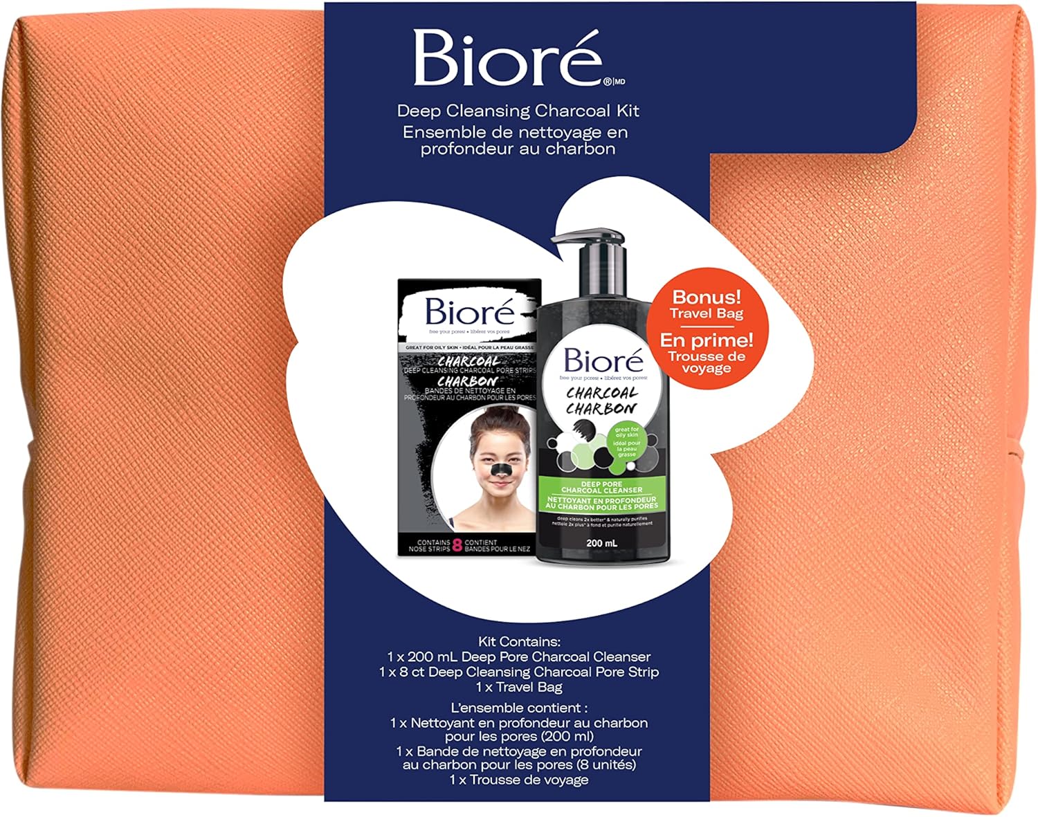 VALUE PACK Bioré Deep Cleansing Charcoal Gift Set with BONUS Travel