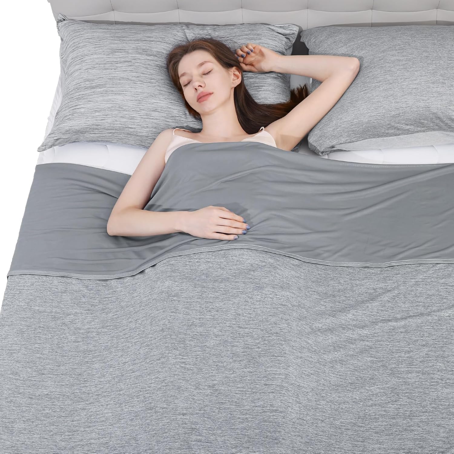 Elegear Manta Refrescante de Verano, Fibras Refrigerantes ARC-Chill 3.0 Q-MAX>0,5 Manta Autorrefrigerante de Verano de Doble Cara para Dormir Mejor, Comodidad,Transpirable Y Ligereza, 130×170cm, Gris