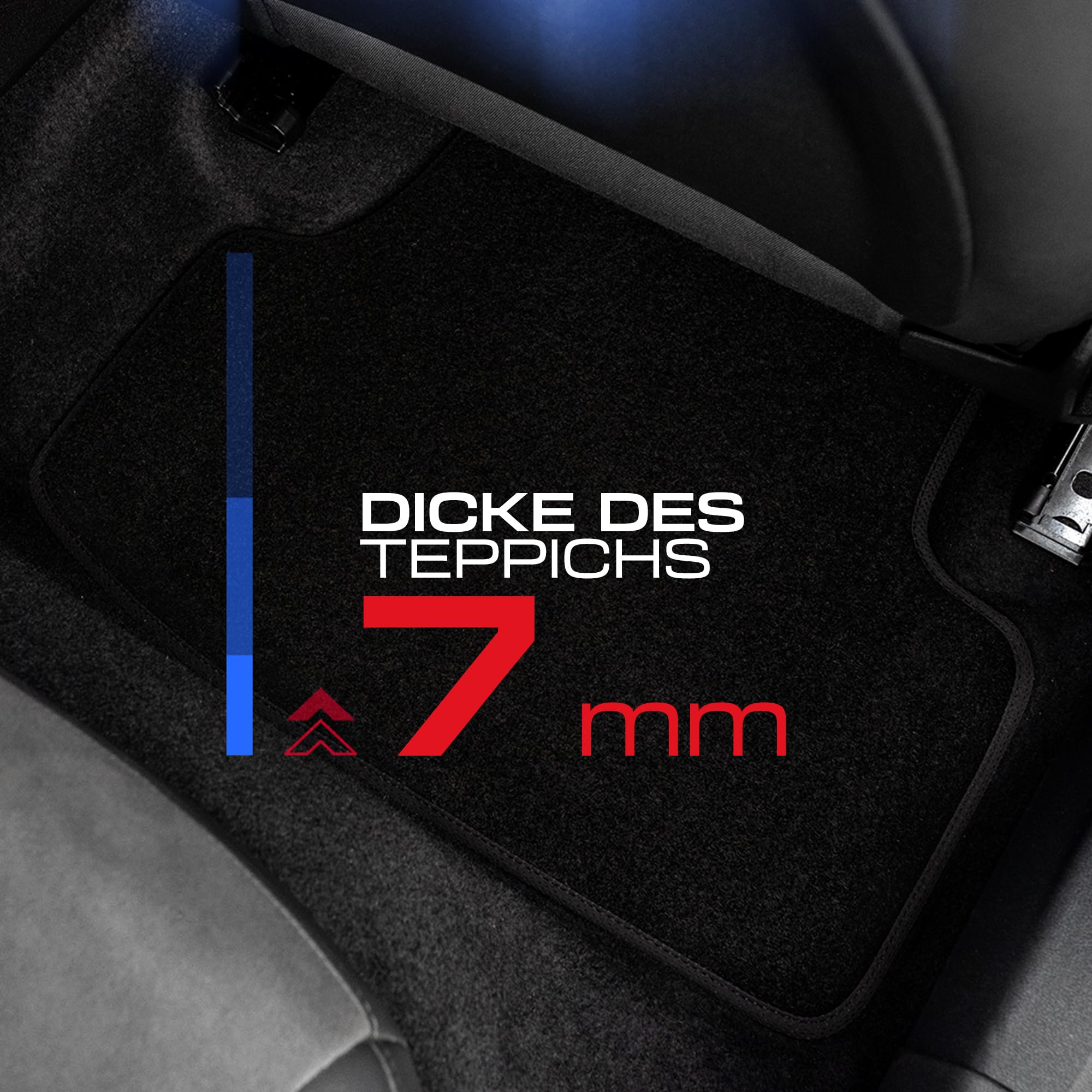 PERFORMANCE Alfombras coche de velour personalizadas adecuado para BMW Serie 5 E39 1995-2004 - Standard, Perforado, azul blanco rojo -Bordado CNC preciso, ribete perforado de diseño, alfombrillas de c