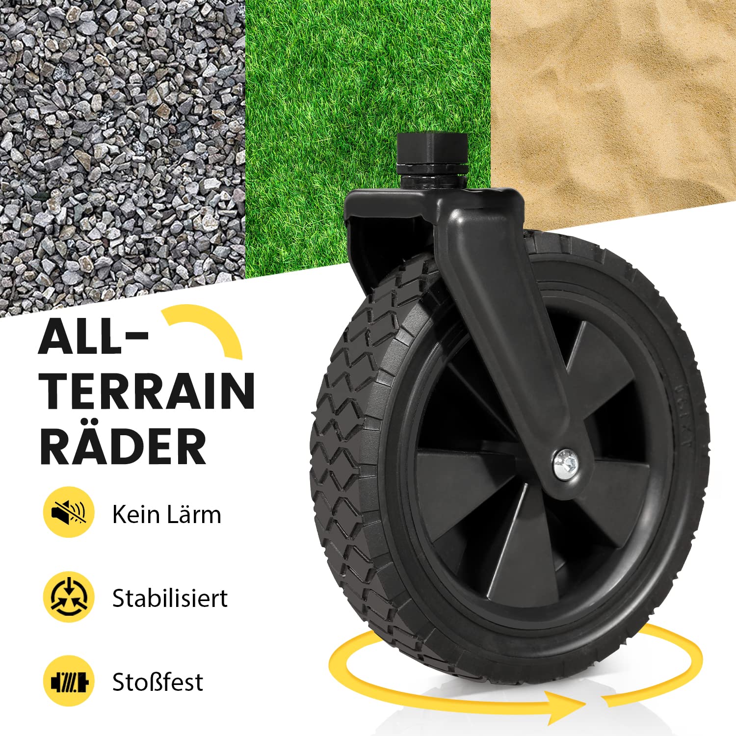 Sekey XXL Bollerwagen Faltbar 160L 100KG Belastbar, Faltbarer Bollerwagen Geländetauglich, Klappbarer Handwagen Strand Camping Einkaufen, XXL-Sieger 3011, Schwarz