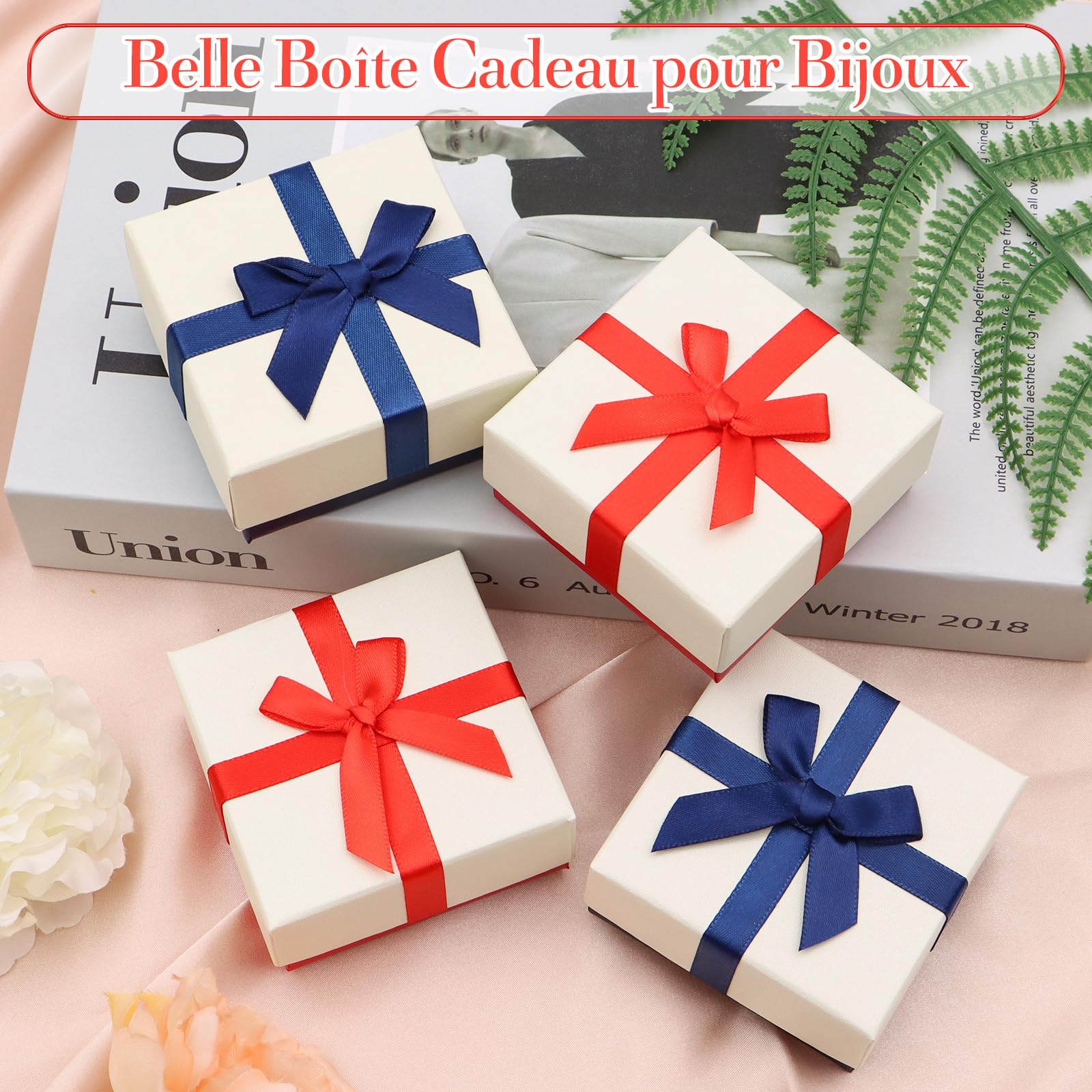 Lot De 12 Boîtes à Bijoux Noires 9x9x1.5 Cm Avec Insert Mousse - Pour Rangement Bagues, Boucles D'Oreilles, Colliers