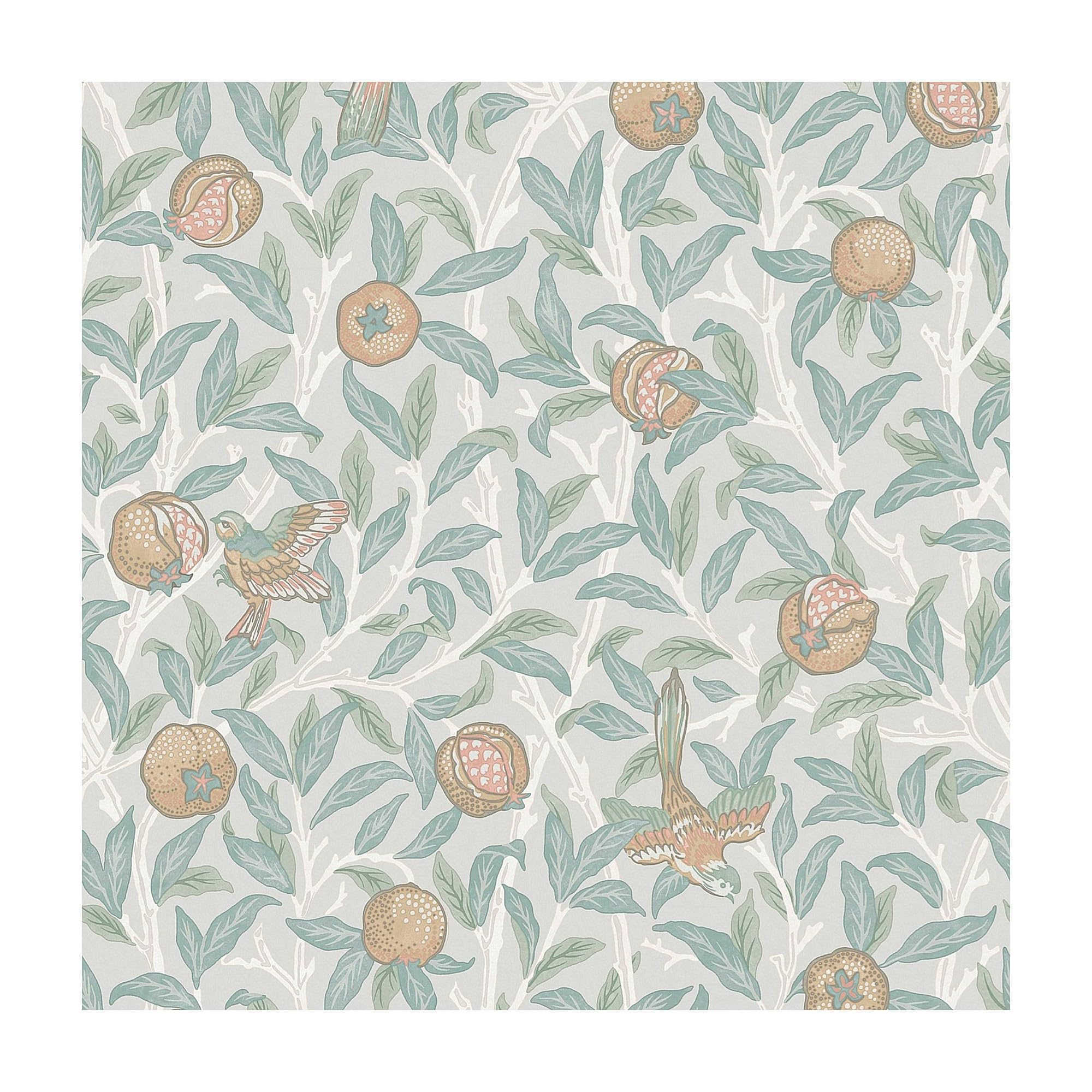 William Morris At Home William Morris Bird & Pomegranate Duck Egg Wallpaper
