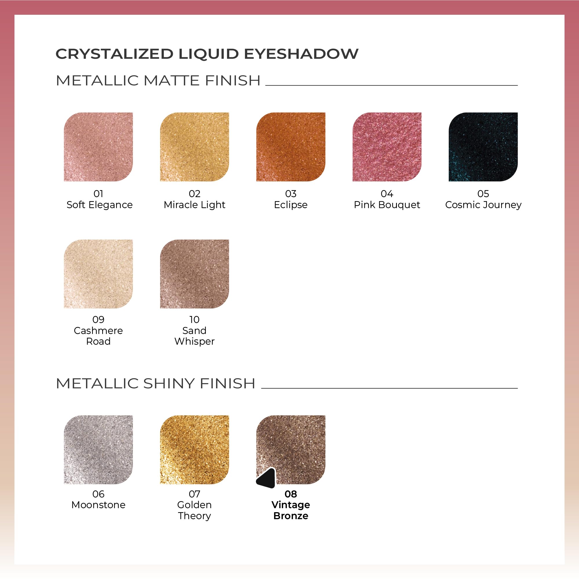 Note Cosmetics Crystalized Liquid Eyeshadow Likit Metalik Göz Farı, 08 Vintage Bronze