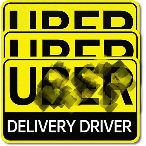 3PCS Flex Car Sign, High Reflective Waterproof Delivery Driver Magnet, Heavy Duty Magnetic Bumper & Door Sign for Gig Drivers, Professional Vehicle Identification