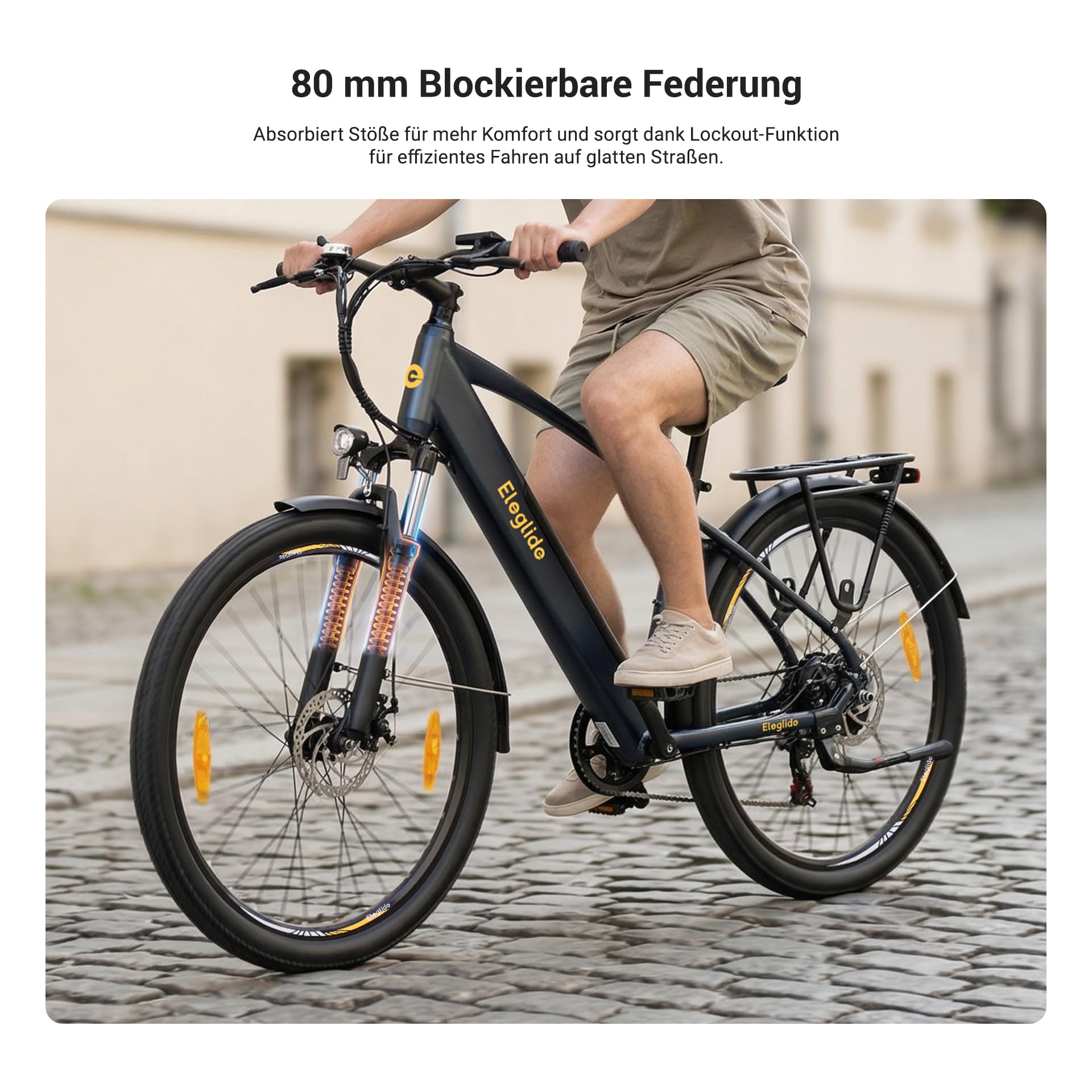 Eleglide E-Bike, T1 Elektrofahrrad 27.5'' Trekking E-Cityrad mit 13Ah Akku, 100KM Lang Range, 250W Motor, 7 Gäng E-Mountainbike für Damen und Herren, Doppelscheibenbremsen