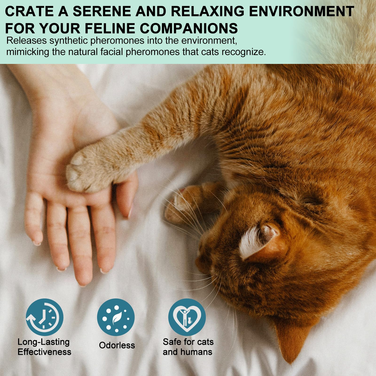 Cat Calming Pheromone Diffuser 4 in 1 Kit Cat Relaxing Pheromone Diffuser Relieve Anxiety Reduce Fighting Spraying and Scratching 48ml Refill - image 3