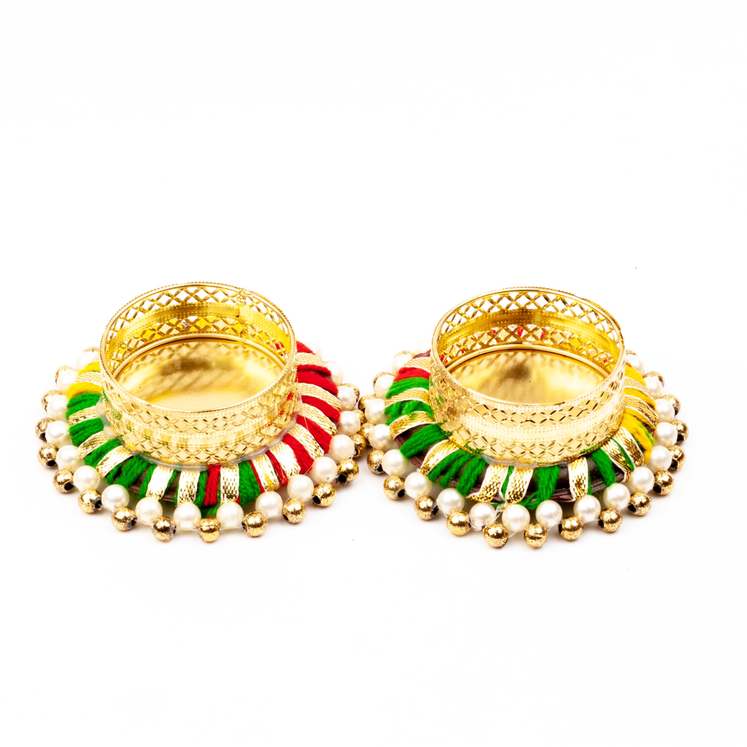 Handicraft Storeroom Decorative Diya with Tealight Holder for Comming All Festive Seasons.(Set of 2 diyas)