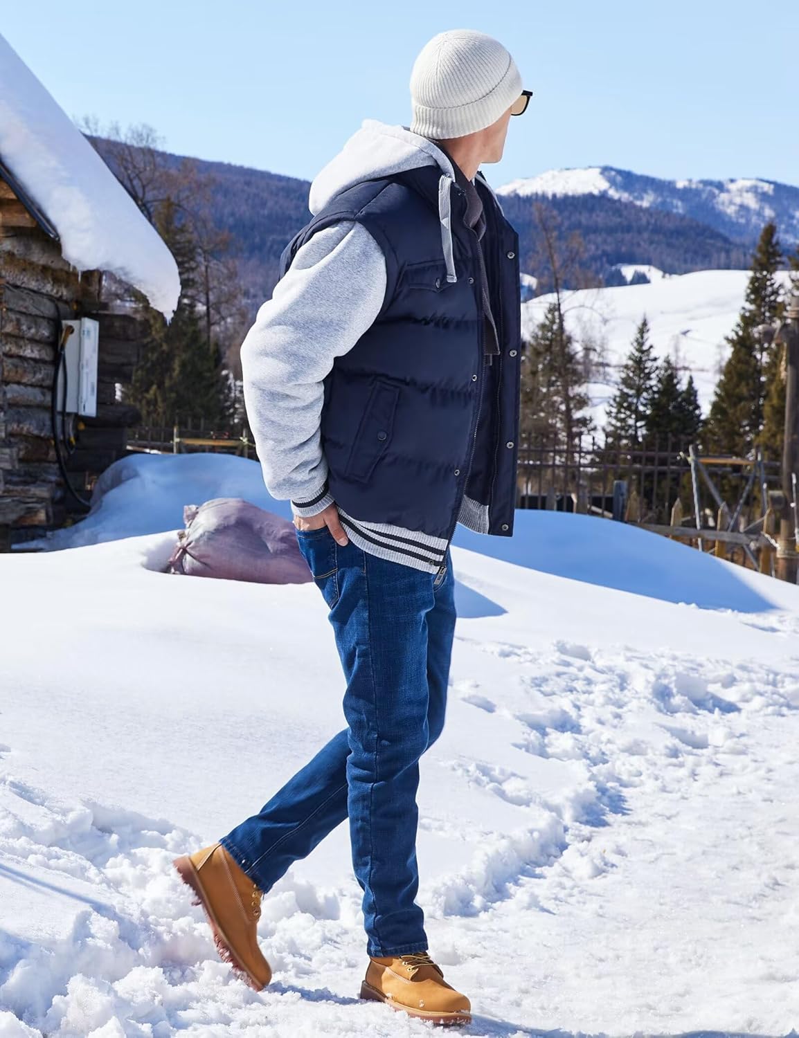 BEST SOUTH Men's Hooded Winter Coats Water Resistant Warm Thicken Insulated Full Zip Windproof Jackets with Pockets - Image 4